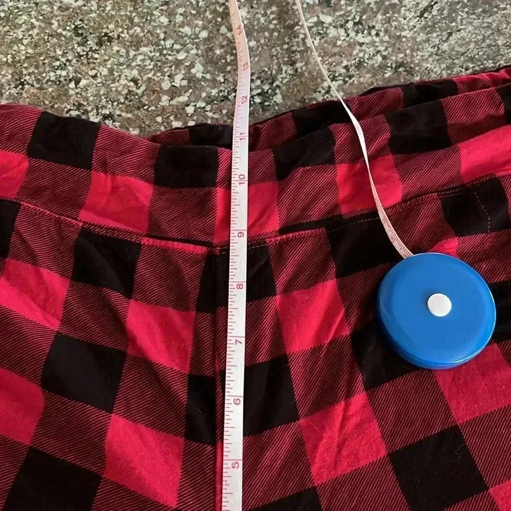 EUC Soma Pajama Set Buffalo Plaid w Solid Red Long Sleeve Top Soft Cozy Size XXL - Picture 8 of 9
